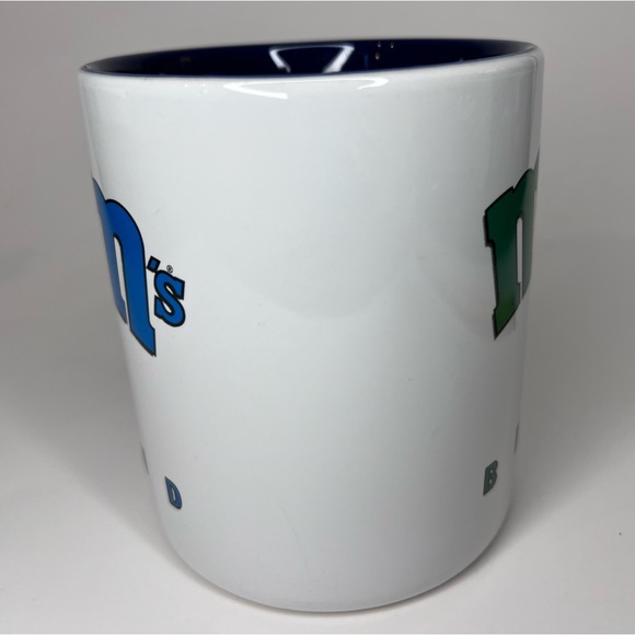 XL Jumbo M&M’s Brand Mug 28oz 5” Tall Blue Green Double Sided - Picture 6 of 9